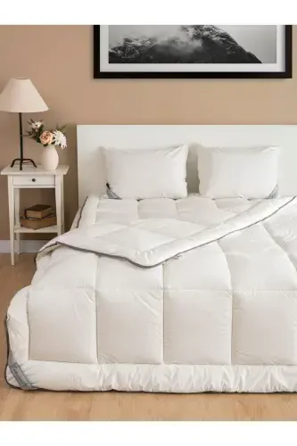 100% PURE BAMBOO HYPOALLERGENIC DOUBLE BED SLEEPING SET CREAM - 4