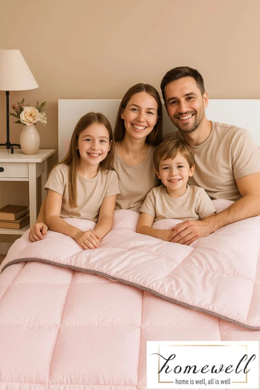 100% PURE BAMBOO HYPOALLERGENIC DOUBLE BEDDING SET PINK - HOMEWELL