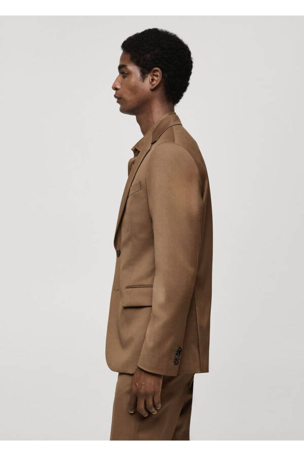 100% Raw Wool Slim-fit Blazer Jacket - 6