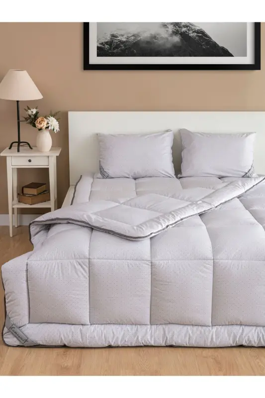 %100 SAF BAMBU HİPOALERJENİK ÇİFT KİŞİLİK UYKU SETİ GRİ-gri - 4