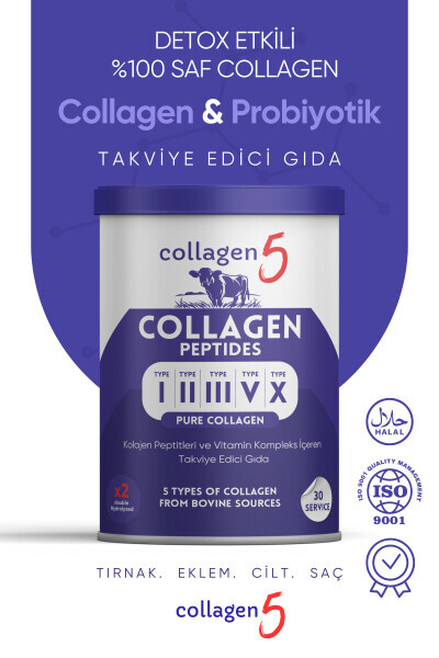100% sof va tabiiy yuqori bioaktiv kollagen peptidlaridan tashkil topgan diet qo'shimchasi. 30 kunlik foydalanish uchun. - COLLAGEN5
