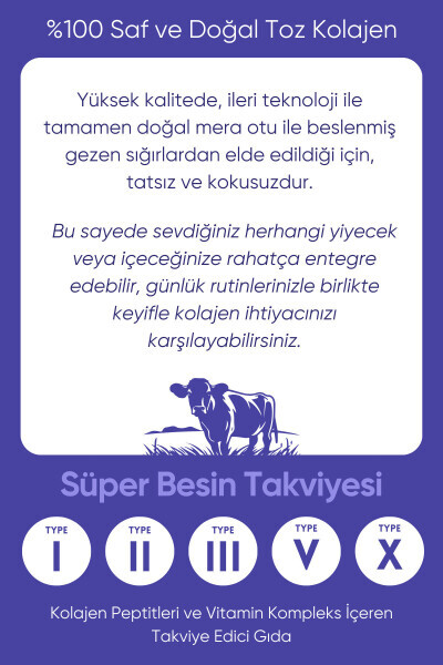 100% sof va tabiiy yuqori bioaktiv kollagen peptidlaridan tashkil topgan diet qo'shimchasi. 30 kunlik foydalanish uchun. - COLLAGEN5 (1)