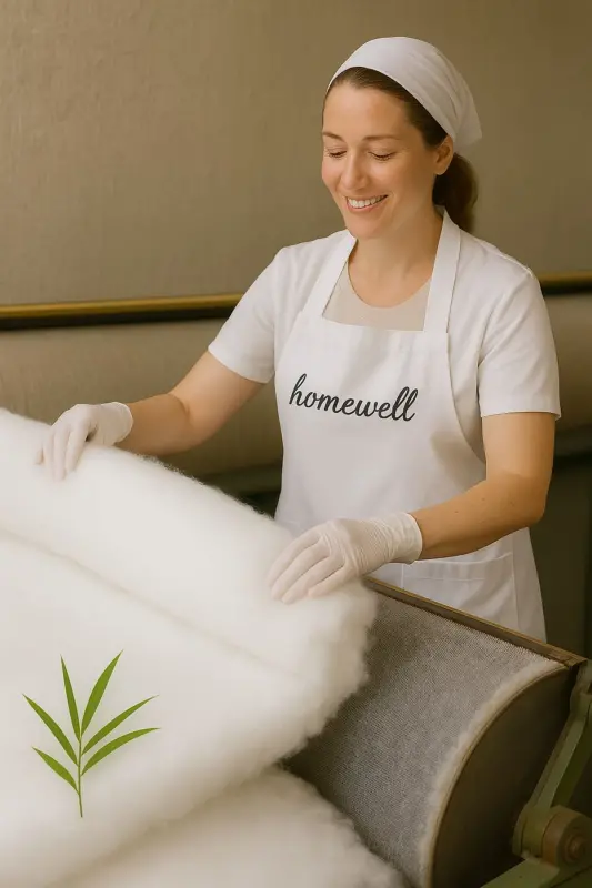 100% TOZA BAMBUK GIPOAЛERGЕN IKKI KISHILIK YOQISH TO'PLAMI KREM - 12