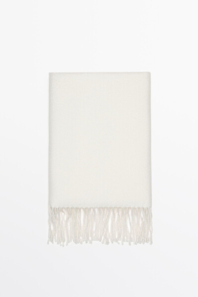 100% wool fringed scarf - 1