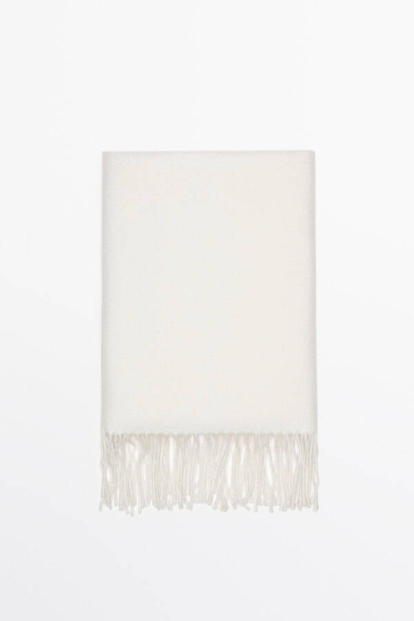 100% wool fringed scarf - 1