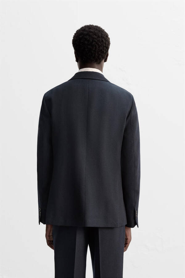 100% Wool Navy Blazer - 3