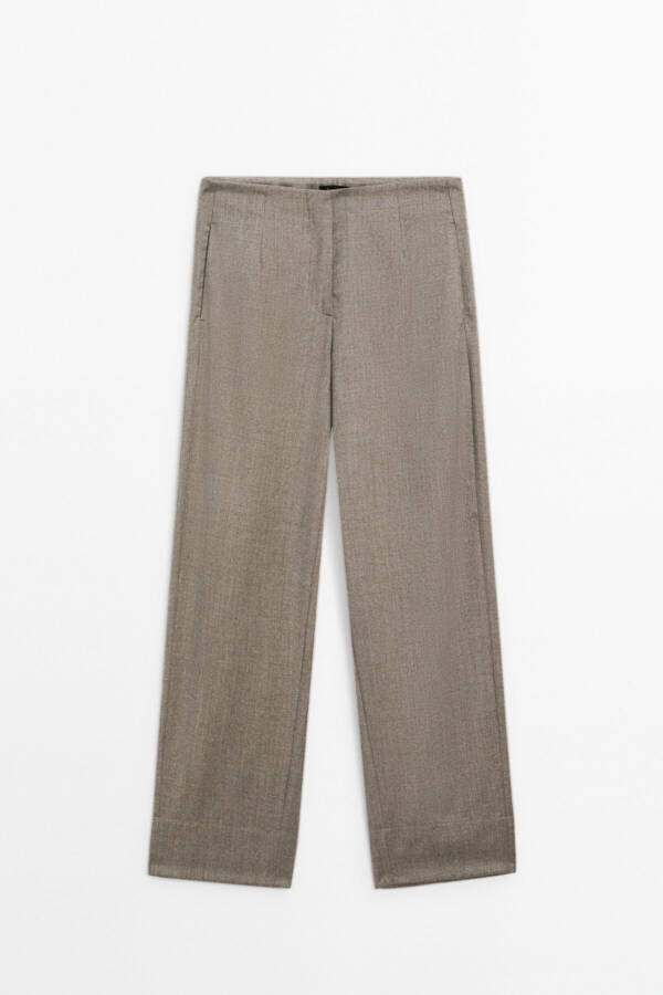 100% wool straight fit pants. - 6