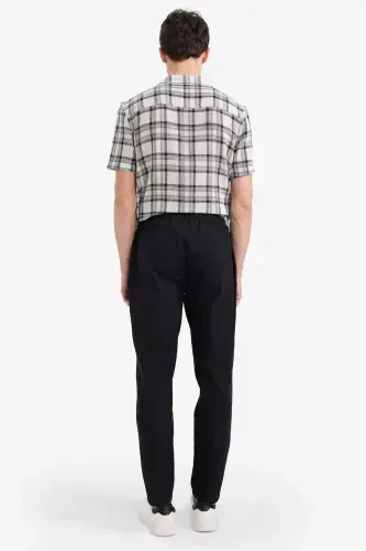 %100 Хлопковые Летние Джоггеры Узкие Брюки На Кулиске Эластичные Карманы Z6475AZ24SP-Черный - 6