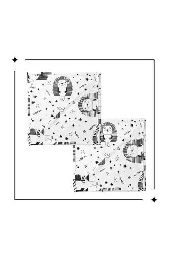 100% хлопок 2шт. Набор муслиновых детских одеял Детское одеяло Многоцелевое одеяло 100x100 Размер Мягкая текстура-Ежик - 3