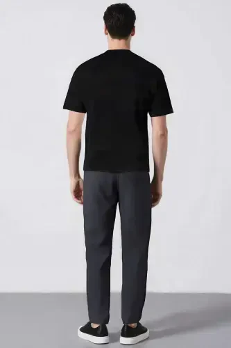 %100 Хлопок Летние Брюки Джоггеры с Эластичной Талией Slim Fit Узкий Крой Прямые Штанины С Карманами D2671AX24AU-Серый - 7