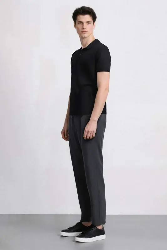 %100 Хлопок Летние Брюки Джоггеры с Эластичной Талией Slim Fit Узкий Крой Прямые Штанины С Карманами D2671AX24AU-Серый - 2
