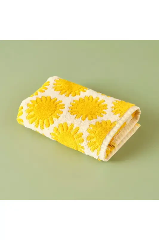 100% хлопок Солнечное полотенце для лица Желтый (50x70 см.) - 2