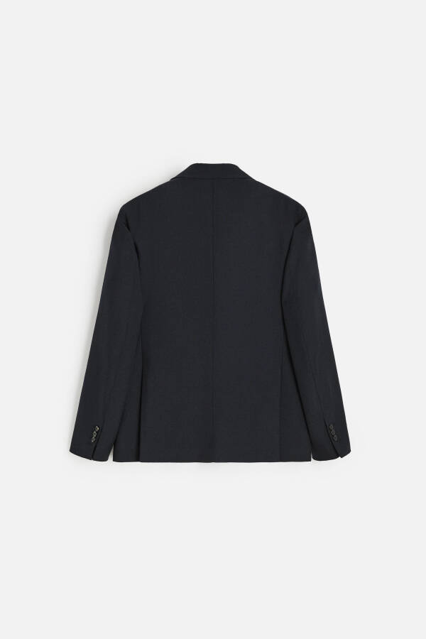 100% Yün Lacivert Blazer - 9