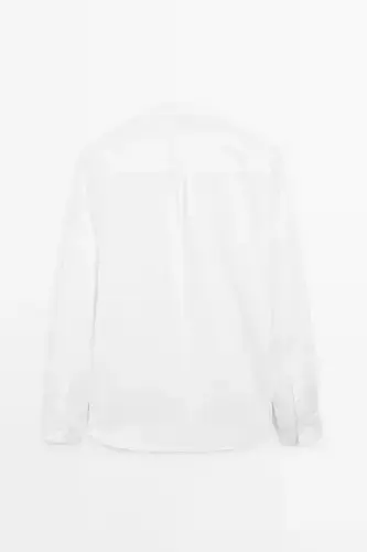 %100 zig'ir regular fit hakim yoqa ko'ylak-Oq - 8