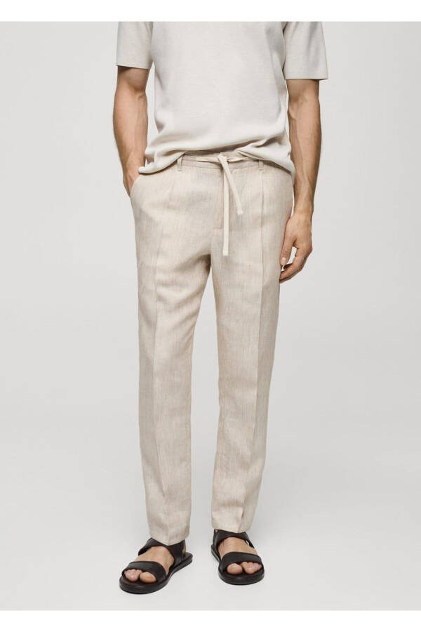 100% Zig'ir Slim Fit Chiziqli Shim - 1