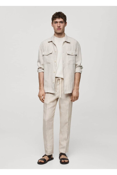 100% Zig'ir Slim Fit Chiziqli Shim - MANGO MAN (1)