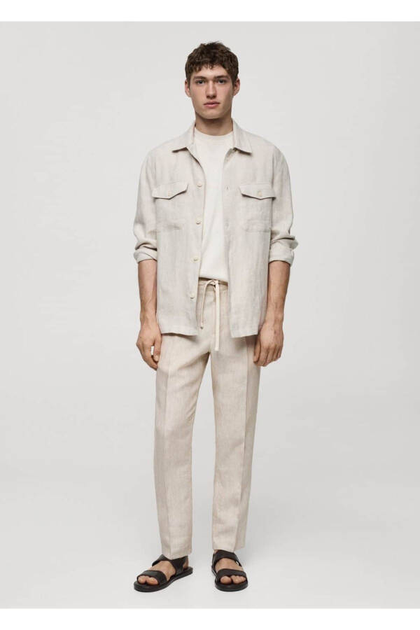 100% Zig'ir Slim Fit Chiziqli Shim - 2