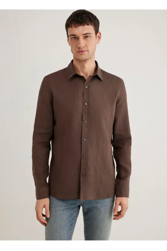 %100 zig'ir slim fit erkaklar ko'ylagi - 2