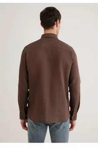 %100 zig'ir slim fit erkaklar ko'ylagi - 3