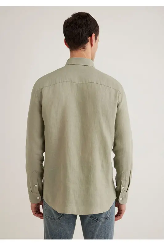 %100 zig'ir slim fit erkaklar ko'ylagi - MAVI