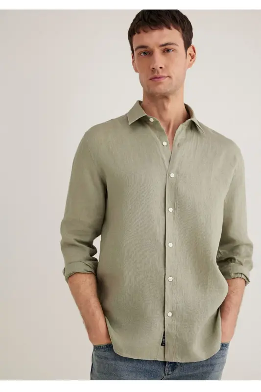 %100 zig'ir slim fit erkaklar ko'ylagi - 3