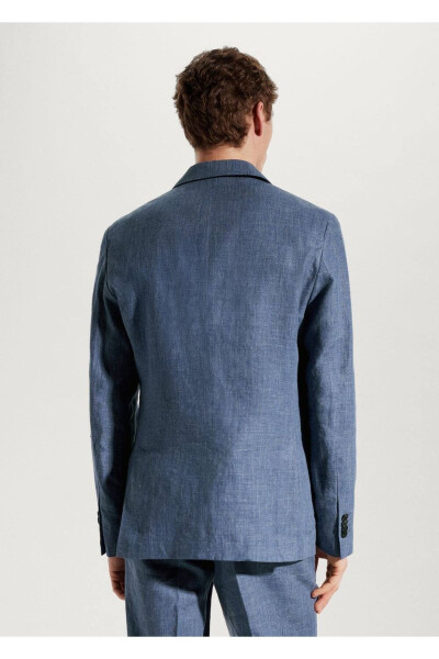 100% zigʻir Slim Fit Kumaş Blazer Koʻylagi - 4