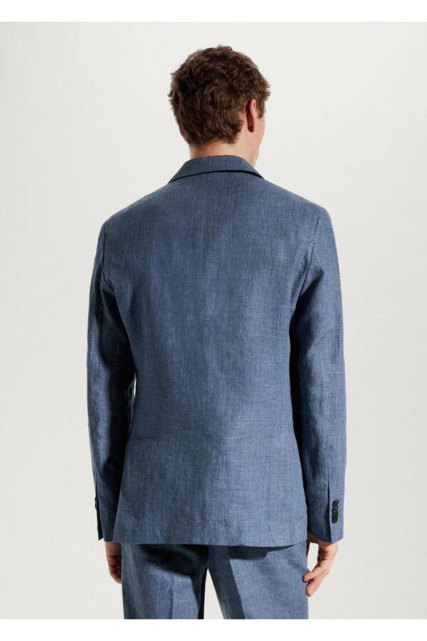 100% zigʻir Slim Fit Kumaş Blazer Koʻylagi - 4