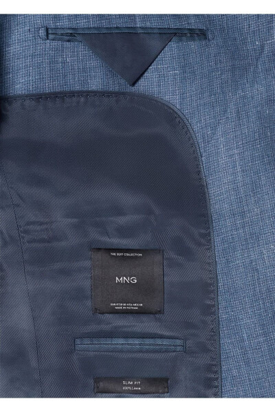 100% zigʻir Slim Fit Kumaş Blazer Koʻylagi - 6