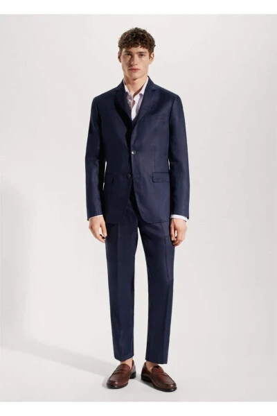 100% Zig'ir Slim Fit matoli Blazer ko'ylagi - MANGO MAN (1)