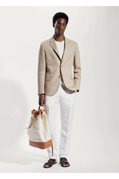 100% zig'ir torli ilmoqli blazer ko'ylagi - MANGO Man (1)