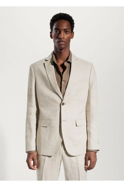 100% zig'ir yupqa kesim teksturali blazer pidjak - MANGO MAN