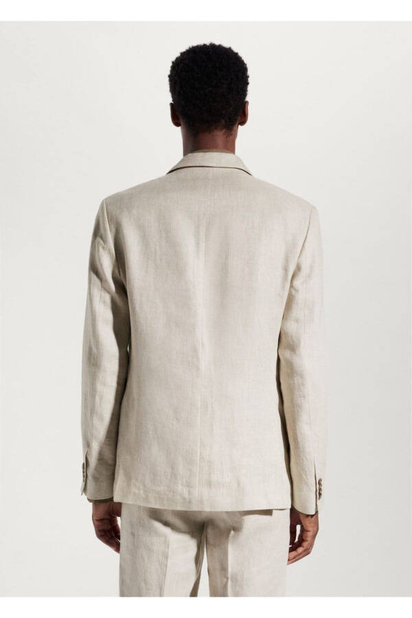 100% zig'ir yupqa kesim teksturali blazer pidjak - 4