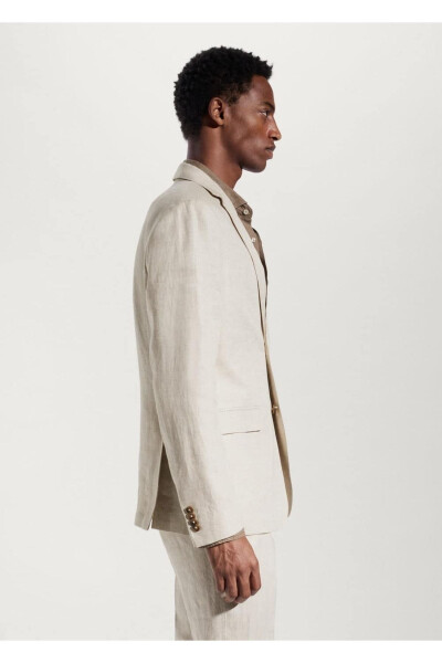 100% zig'ir yupqa kesim teksturali blazer pidjak - 5