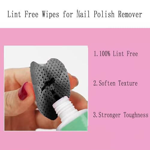 1000 PCS Lint Free Nail Wipes, Nail Polish Remover Wipes for Lash Extension Supplies, Lash Glue Wipes Eyelash Extension Glue Wipes, Nail Wipes for Gel Nail Polish Remover, Lash Glue Cleaning Pads, Black - 6