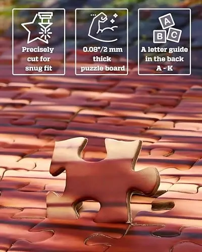 1000 Piece Puzzle for Adults – Golden Forest Trail Beside Quiet Lake in Autumn, Gift-Ready Box, Letters on Back, 8 Jigsaw Puzzle Saver Sheets & Full-Size Poster by GERJATO – Ideal Gift for Loved Ones - 3