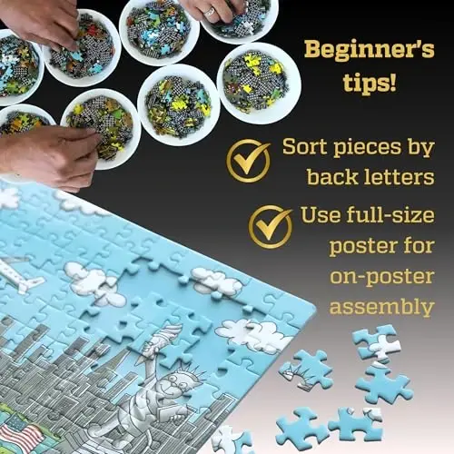 1000 Piece Puzzle for Adults & Kids – Funny Cats & Dogs USA Map Puzzle, Gift-Ready Box, Letters on Back, 8 Jigsaw Puzzle Saver Sheets & Full-Size Poster by GERJATO – Fun Educational Gift for All Ages - 5