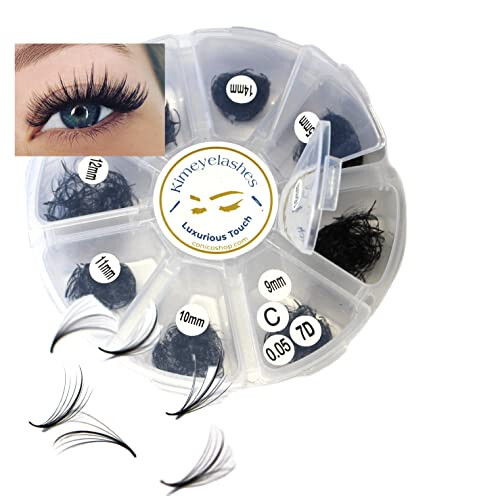 1000 Premade volume fans Mixed lengths 9-16mm loose Fans C, D Curl. Handmade eyelash extensions supplies Russian volume lash promade fan 4D 5D 6D 7D 8D 9D 10D (Curl C, 7D - 0.05 - Wispy) - 1