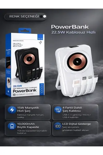 10000mah Беспроводная 22,5w Magsafe Портативная батарея Powerbank Зарядное устройство для iPhone - 7