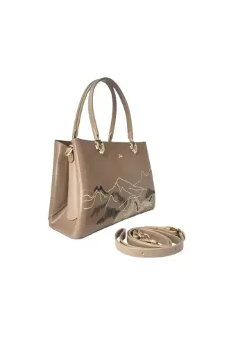 KADIN OMUZ ÇANTASI C.100210379-Vizon - 4