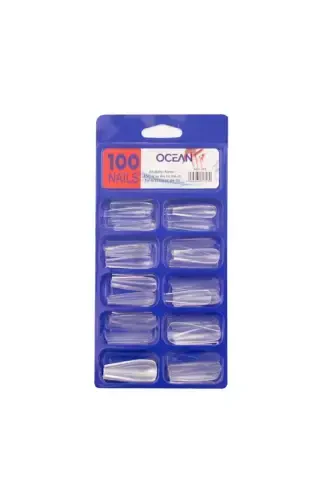 100'li Qutili Balerin Protez Taqma Tirnoq - 233-Shaffof - OCEAN (1)