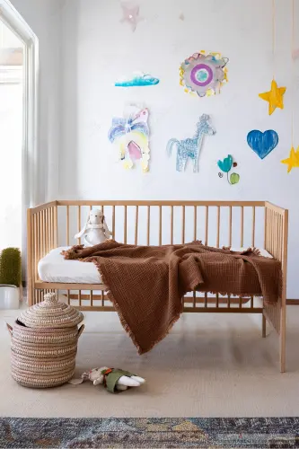 100x100cm 100% Muslin Baby Blanket, Multi-Layered - 1