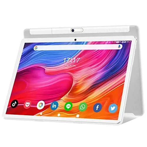 FEONAL Tablet 10.1 inch Android 12 Tablet 2024 Latest Update Octa-Core Processor with 64GB Storage, Dual 13MP+5MP Camera, WiFi, Bluetooth, GPS, 512GB Expand Support, IPS Full HD Display (Silver) - 3