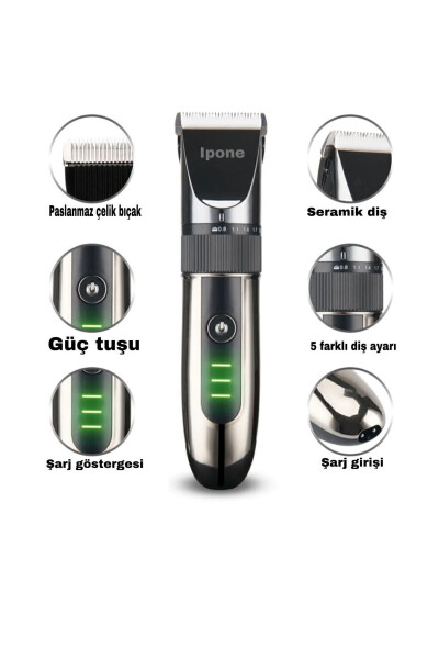 1012 Professional Ceramic Blade Hair Beard Neck Trimmer Barber Choice Usb Rechargeable - 21