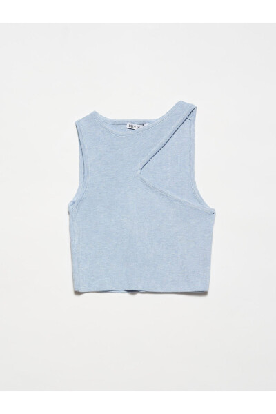 10173 Scoop Neck Knit Top - Navy Blue M 