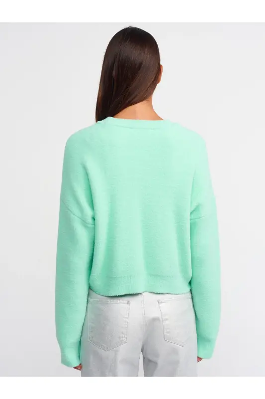 10276 Bisiklet Yaka Kazak-cam Göbeği-Cam Göbeği - 2