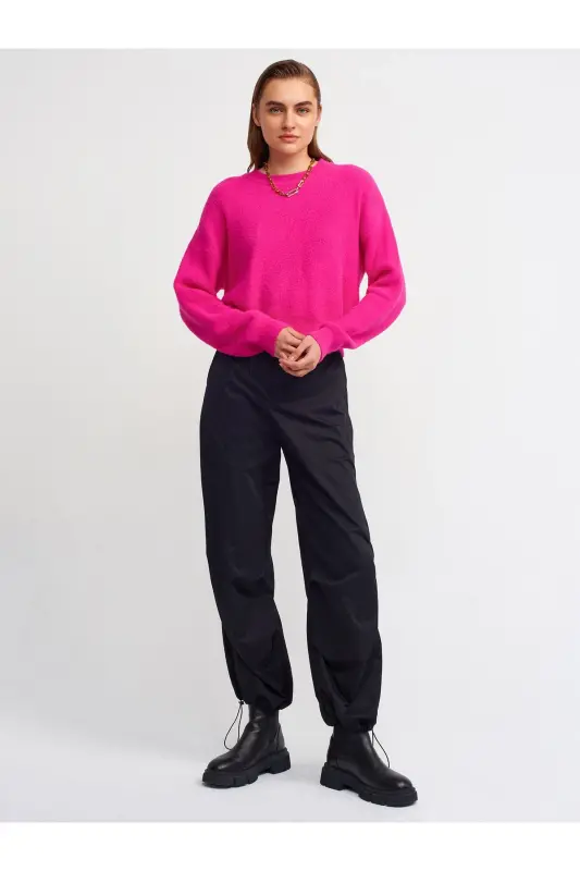 10276 Bisiklet Yaka Kazak-fuşya-Fuşya - 4