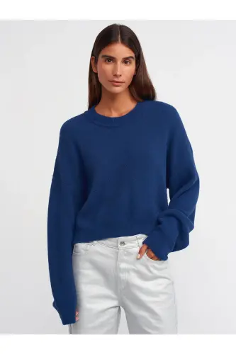 10276 Bisiklet Yaka Kazak-lacivert-Lacivert 