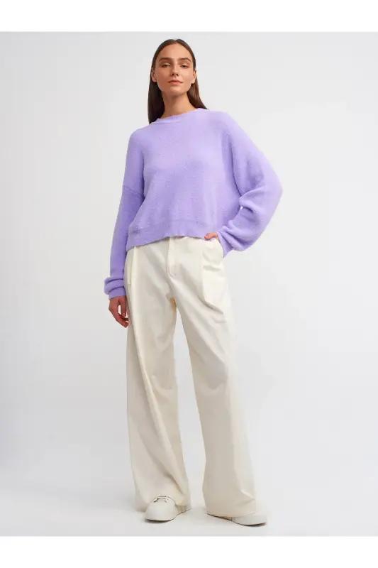 10276 Bisiklet Yaka Kazak-lavanta-Lavanta - 3