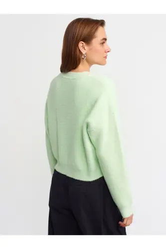 10276 Bisiklet Yaka Kazak-mint-Mint - DILVIN (1)