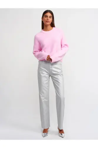 10276 Bisiklet Yaka Kazak-Pembe-Pembe - 4